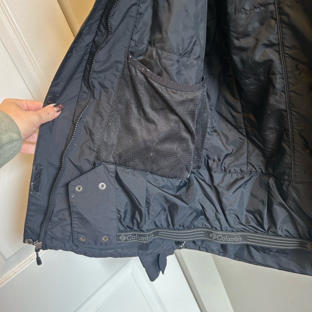 Columbia Omni-Tech Waterproof Rain Jacket Women’s Size L Black Hooded - Picture 13 of 15